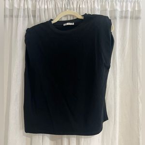 Zara Padded Shoulder Top